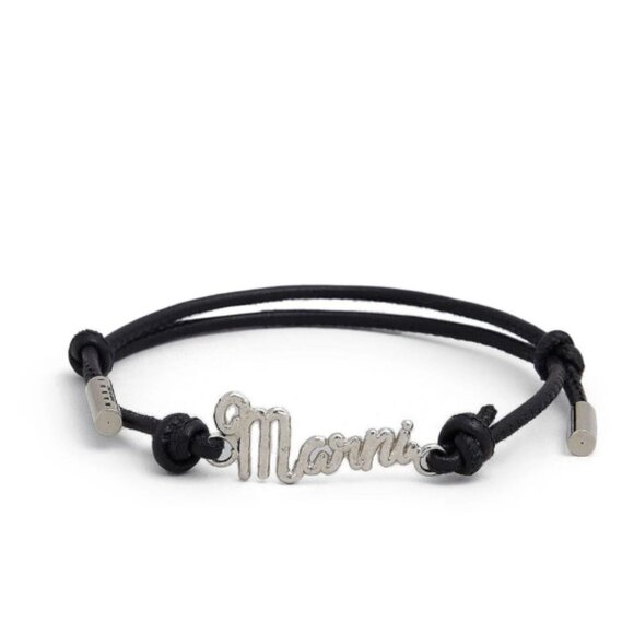 BNWT AW22 MARNI LOGO PLAQUE ROPE BRACELET COAL - Picture 1 of 5